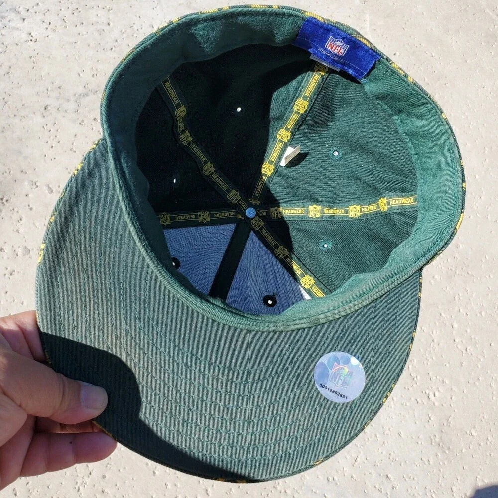 Green Bay Packers Cap Official NFL 7-5/8 Hat Cap Green Yellow Reebok Embroidered